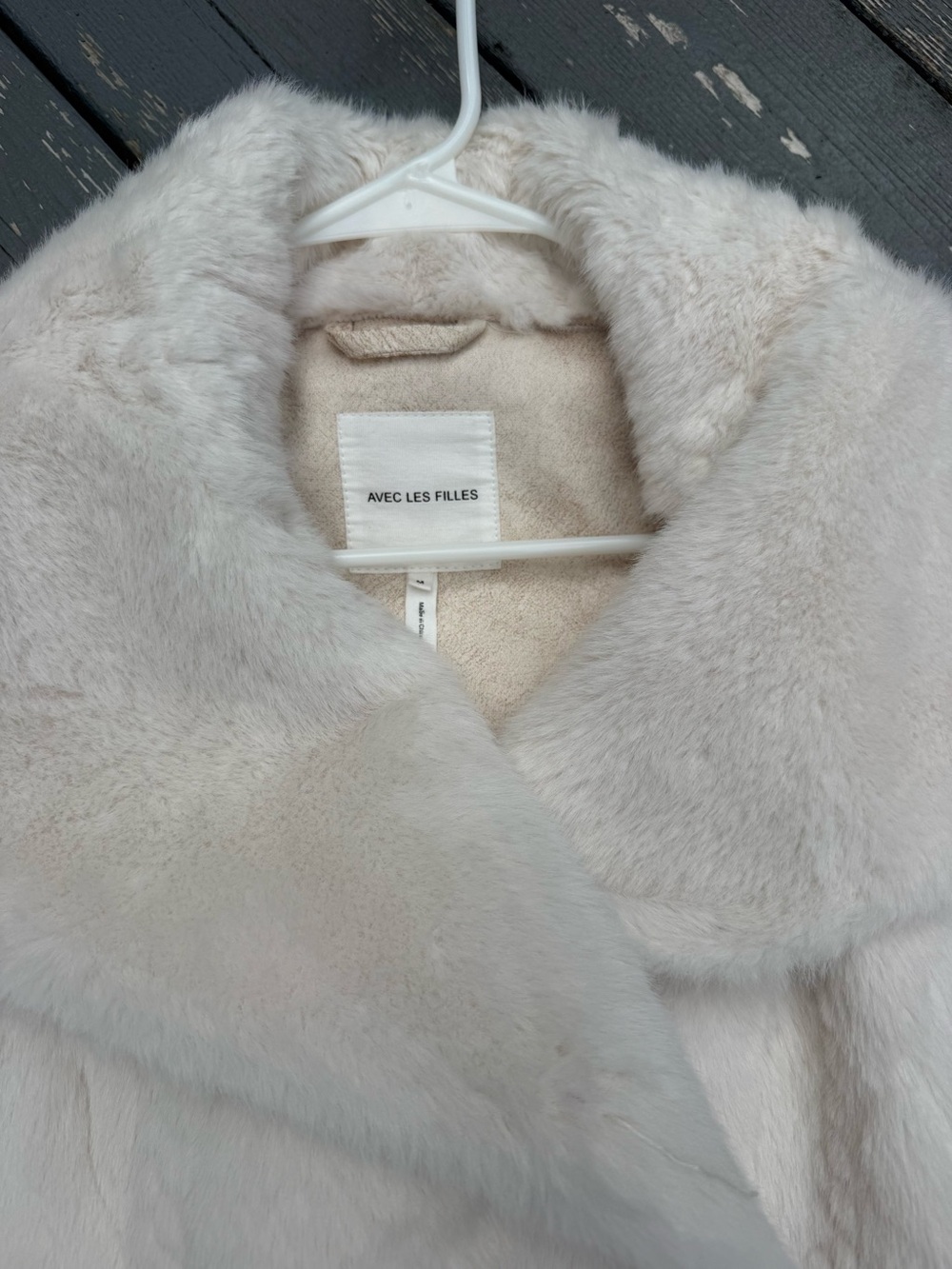 Anthropologie Avec Les Filles white/ivory Faux Fur Long Braided Coat M